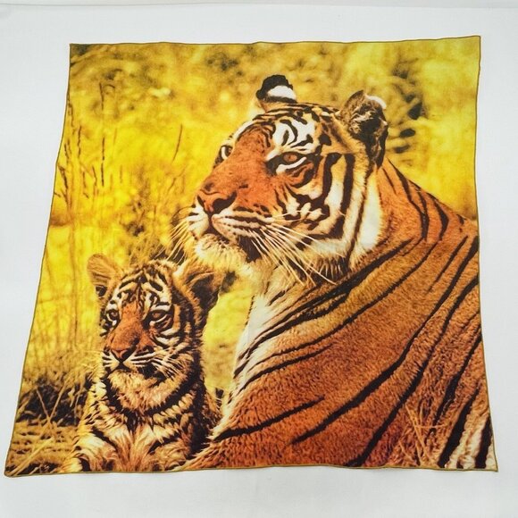 Bengal Tiger Handkerchief Hankie Bandana Square India Nepal Wild Animal Tapestry - Picture 1 of 10